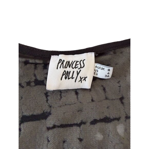 PRINCESS POLLY Mesh Corset Long Sleeve Bodysuit Size US 4 - Picture 2 of 10